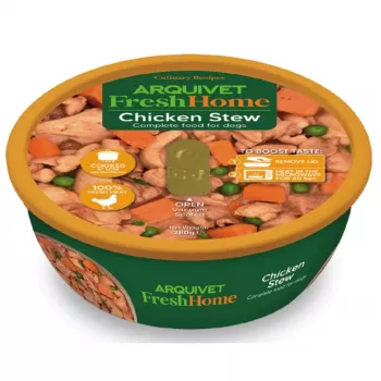 Mokra karma dla psa ARQUIVET Fresh Home Gulasz z Kurczaka 280 g – dorosłe, kurczak, pełnoporcjowa karma w puszce, bezzbożowa i bez soi