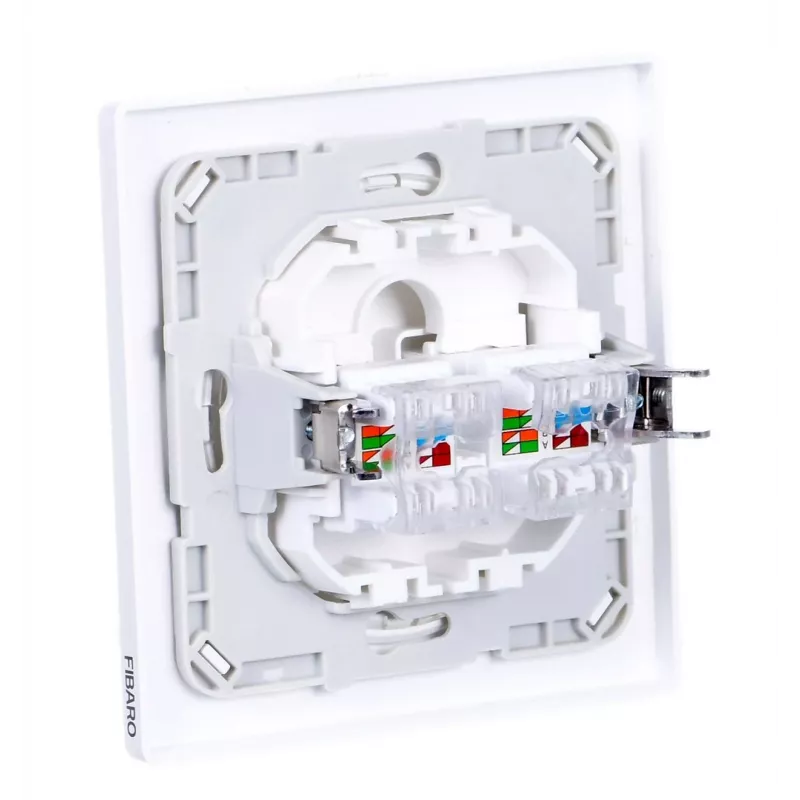Gniazdo ścienne Fibaro Walli N 2 x RJ-45 Biały