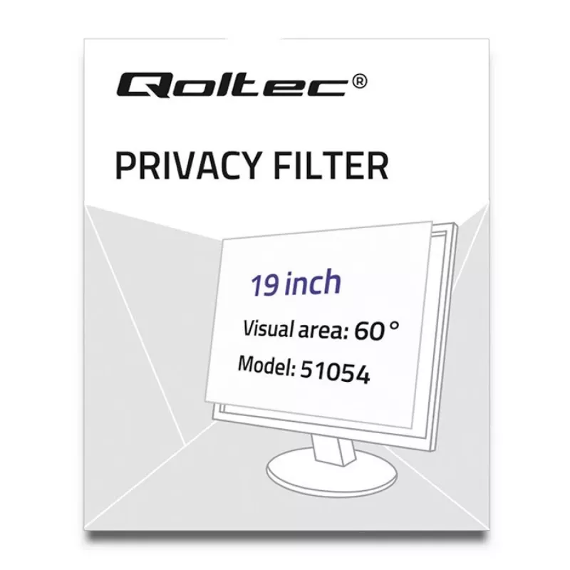 Filtr prywatyzujący do wyświetlacza Qoltec 51054 48,3 cm (19) Laptop