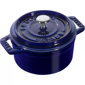 Żeliwna pojedyncza mini patelnia Staub Minis — średnica 10 cm, niebieska