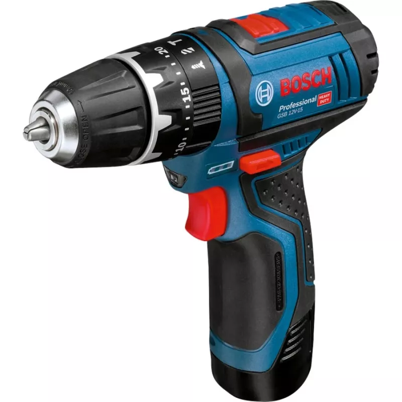 Bosch GSB 12V-15 Professional 1300 RPM Czarny, Niebieski
