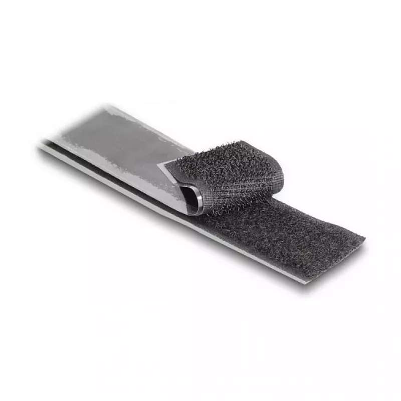 Taśma rzepowa DeLOCK Heavy-duty samoprzylepna 25 m x 25 mm czarna