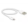 Kabel USB do transmisji danych i ładowania DeLOCK 83000 do iPhone iPad iPod biały 1 m