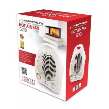 Grzejnik elektryczny ESPERANZA EHH011 1000/2000 W, biały, regulowany termostat, sterowanie pokrętłem