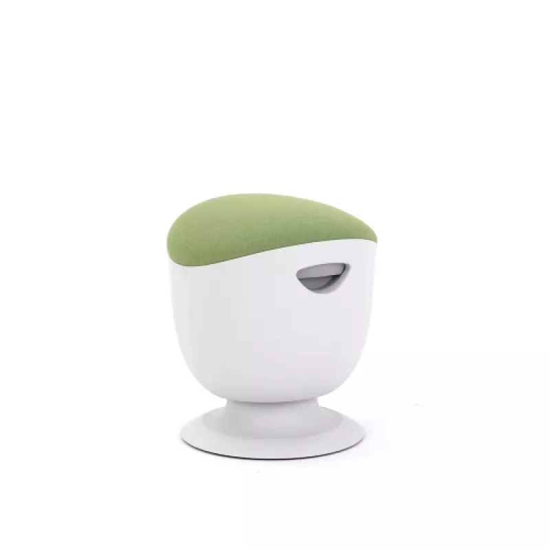 Up Up Seul ergonomiczny stołek balansowy biały, D42 zielony materiał