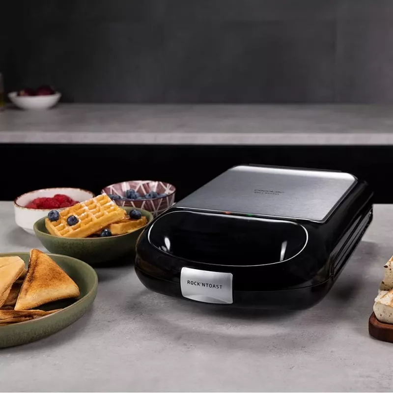 Cecotec Sandwich Maker | Rock'nToast Family 3in1 | 1500 W | Liczba płyt 3 | Czarny