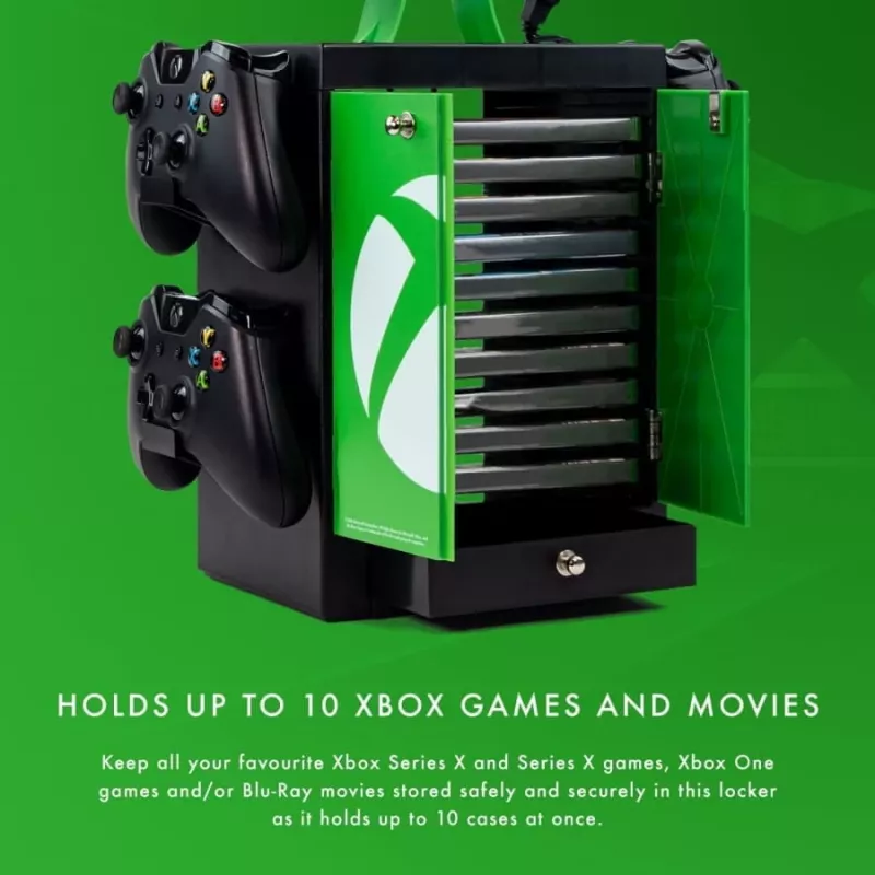Numskull Games Official Xbox Gaming Locker, Diskettenhalter für Spiele, Xbox, Schwarz, Kabelgebunden, 1 Stück(e)