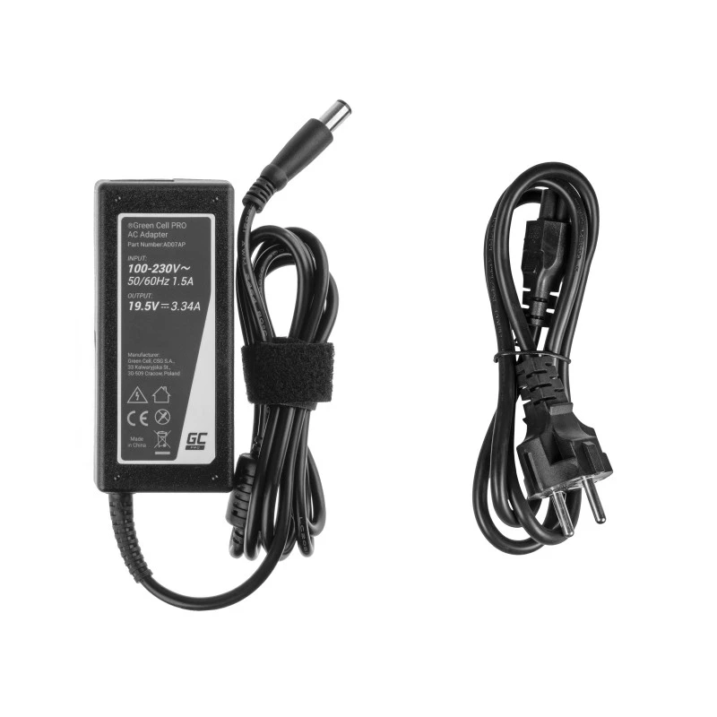 Green Cell AD07AP Ładowarka AC Adapter do Dell 19.5V 3.34A 65W / 7.4mm-5.0mm