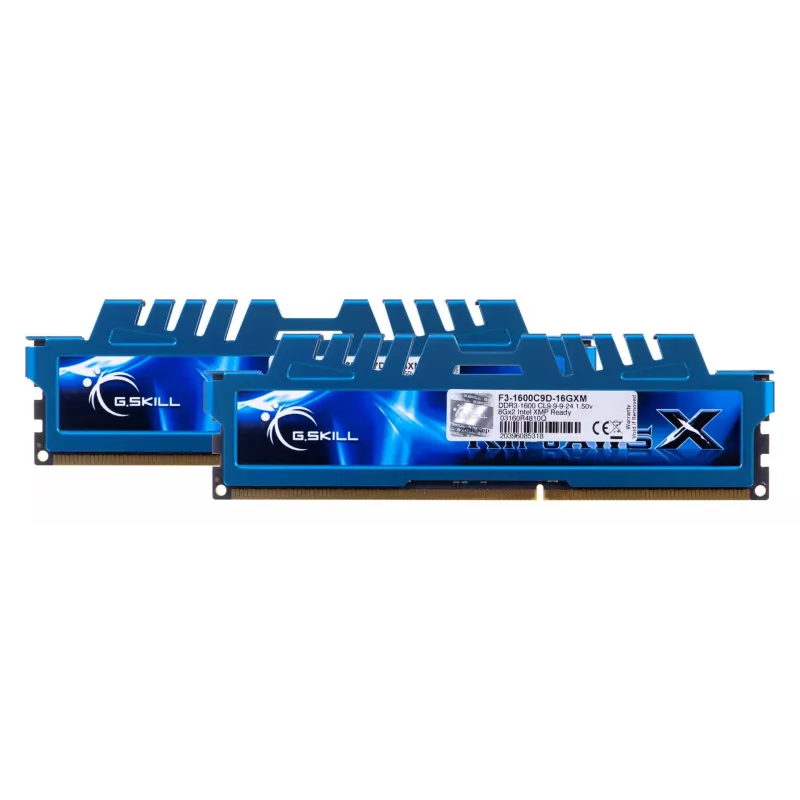 Zestaw pamięci G.Skill 16GB Ripjaws X Dual Channel – niebieski (2x 8GB, DDR3 1600MHz, 1,5 V, F3-1600C9D-16GXM, XMP Ready)