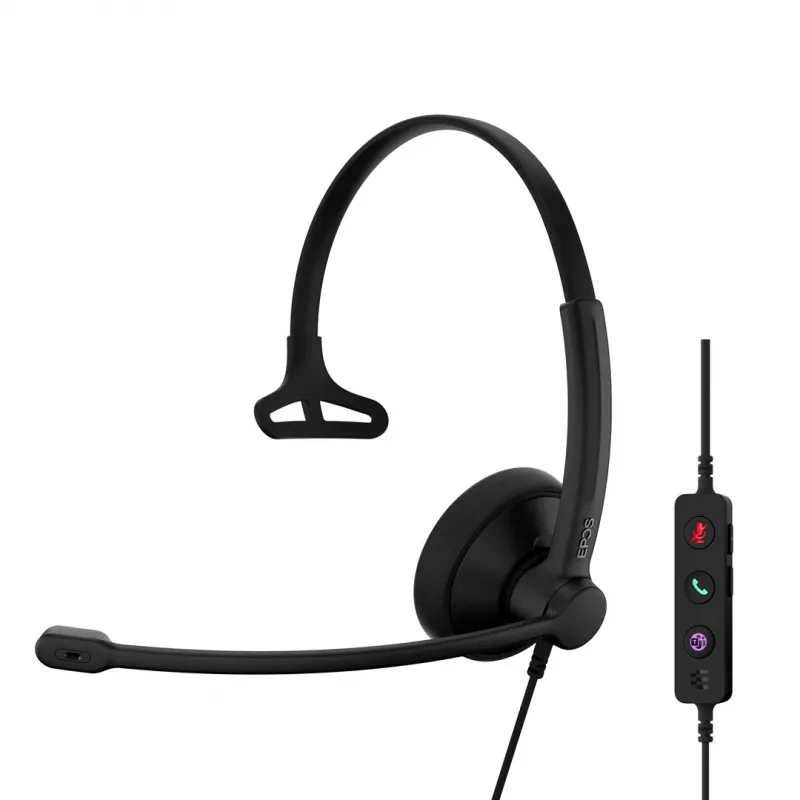 Zestaw słuchawkowy EPOS IMPACT 100 MS Mono USB-C+A przewodowy lekki 51g