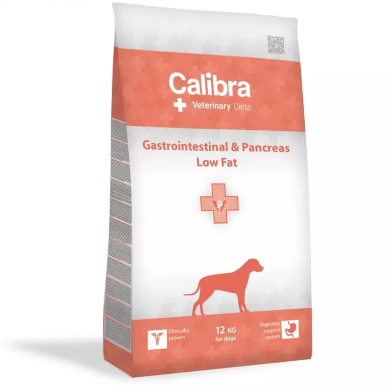 Sucha karma dla psa Calibra VD Gastrointestinal Pancreas Low Fat 12 kg — dorosłe, łosoś, niskotłuszczowa, bezglutenowa i bez soi