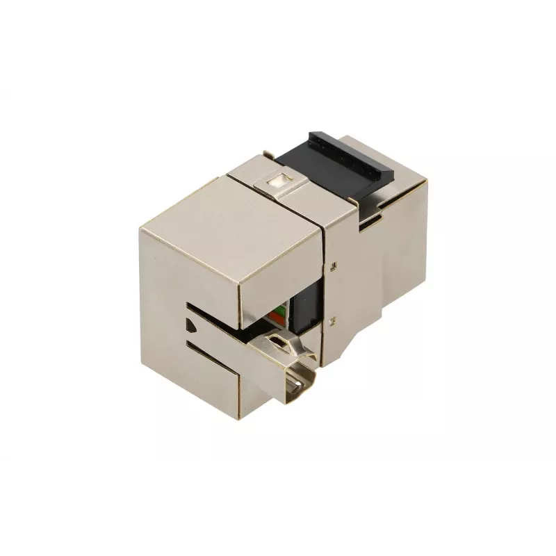 Keystone jack Extralink CAT6 STP RJ45, żeński, kolor steel, 1 szt.