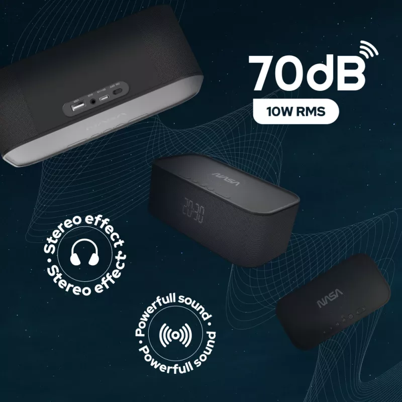 NASA SPC800 Głośnik Bluetooth / Budzik / Ładowarka bezprzewodowa