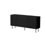 Komoda Cama Meble LUCCA 3D 165x40x80 cm, czarna, korpus z płyty wiórowej