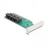 DELOCK karta bifurkacyjna PCIe x16 na 4× wewnętrzne SFF-8643 NVMe, niskoprofilowa