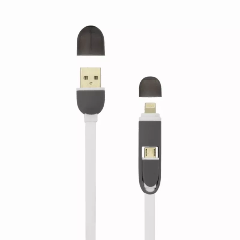 Sbox 2IN1W USB->Micro USB+IPH.5 M/M 1M biały