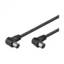 Kabel antenowy kątowy Wentronic Goobay, czarny, 1,5 m - wtyk IEC/koncentryczny 90° gniazdo IEC/koncentryczne 90° (11525)