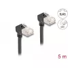DeLOCK Kabel sieciowy RJ45 kat.6A S/FTP cienki 90° w dół 5m czarny