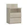 Stolik nocny top e shop M1 SONOMA MAT, wykończenie dąb, 2 szuflady, 400×320×590 mm
