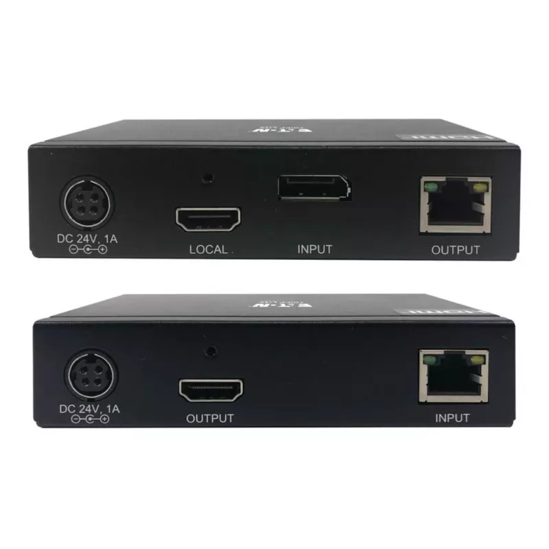 Zestaw przedłużacza DisplayPort na HDMI przez Cat6 z obsługą KVM, 4K 60Hz, 4:4:4, USB, PoC, HDCP 2.2, do 70 m, TAA - Rozszerzenie wideo/audio, HDMI, DisplayPort