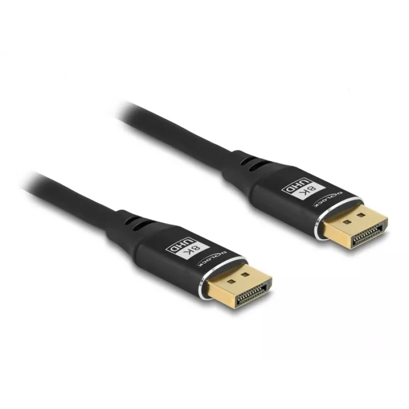 Kabel DisplayPort DeLOCK 8K 60 Hz 3 m czarny metal