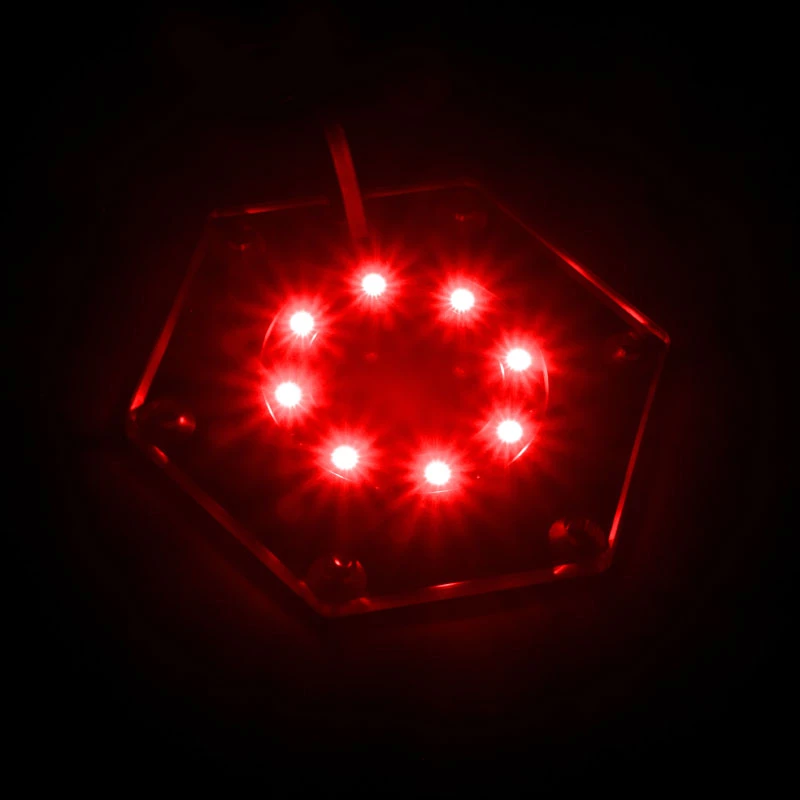 Zestaw montażowy BitsPower Hexagon BP-WTHU-RGB — akryl przezroczysty, 91.4×80×6.5 mm