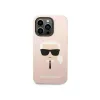 Karl Lagerfeld KLHMP14XSLKHLP iPhone 14 Pro Max 6.7 etui silikonowe jasnoróżowe / jasnoróżowe z głową Karla Magsafe