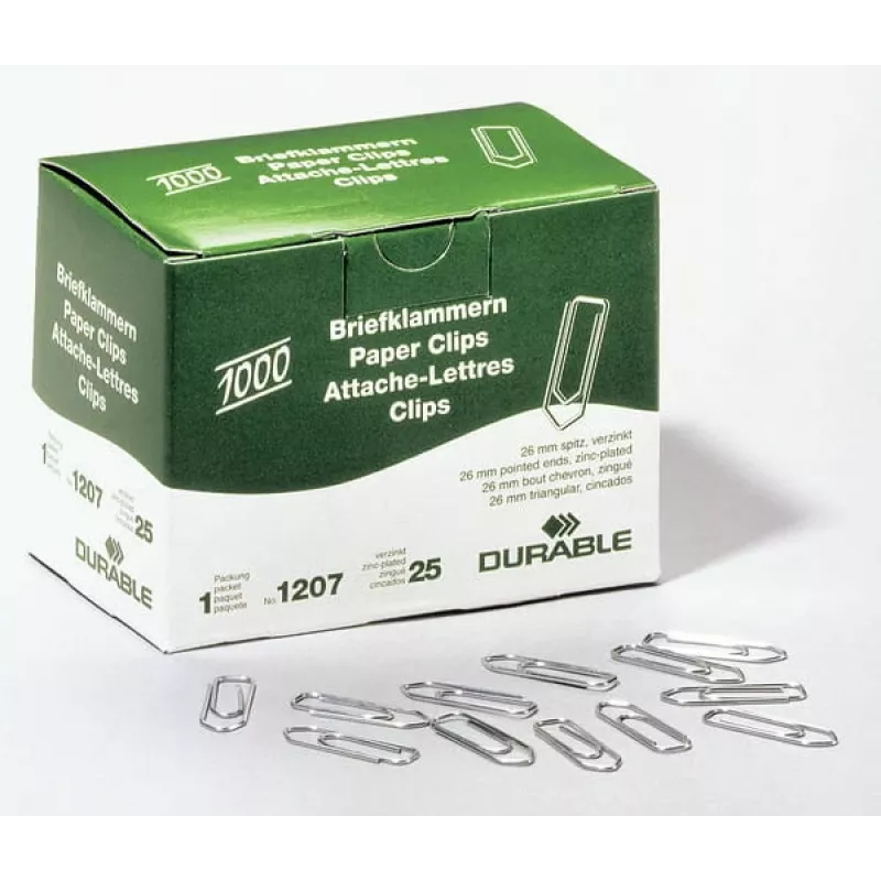 Spinacz biurowy metalowy trwały Durable 120725 1000 szt.