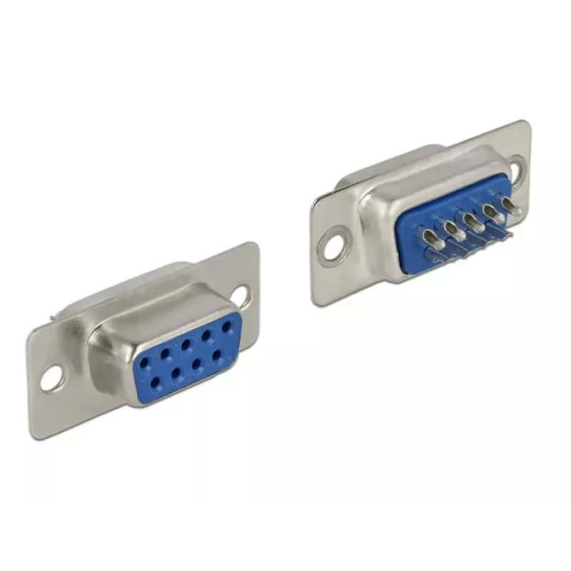 Złącze przewodowe DeLOCK 65882 Sub-D 9 pin Niebieski Srebrny