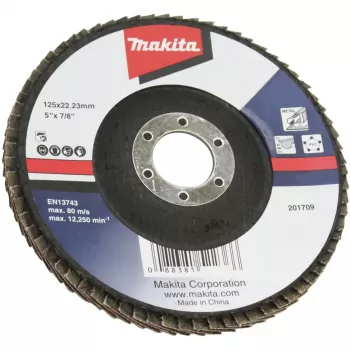Makita - tarcza szlifierska - do drewna, metalu, tworzywa sztucznego, metali nieżelaznych - 125 mm - ziarnistość: A80 (D-63498)
