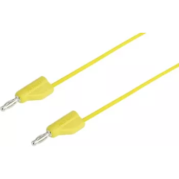 VOLTCRAFT Przewód pomiarowy [Wtyk 4 mm - Wtyk 4 mm] 1 m Żółty MSB-300 (MSB-300-1-GB)