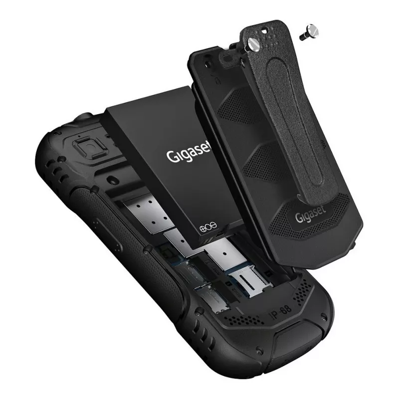 GIGASET GLX 8 ACTIVE czarny 6,1 cm 2,4 cala Wyświetlacz Funkcja Push-to-talk Bateria 2500 mAh IP68 2 MP Aparat Dual-SIM Bluetooth