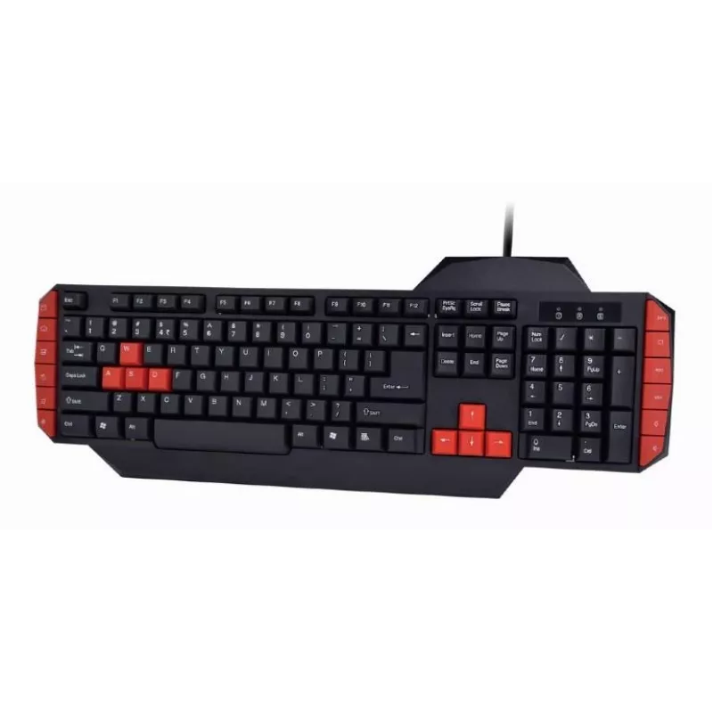 Klawiatura gamingowa GEMBIRD GGS-UMG4-02 104-klawiszowa pełnowymiarowa USB QWERTY US English z myszą, czarna