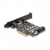 Karta PCI Express x4 DELOCK 90345 z 2 zewnętrznymi portami USB Type-C