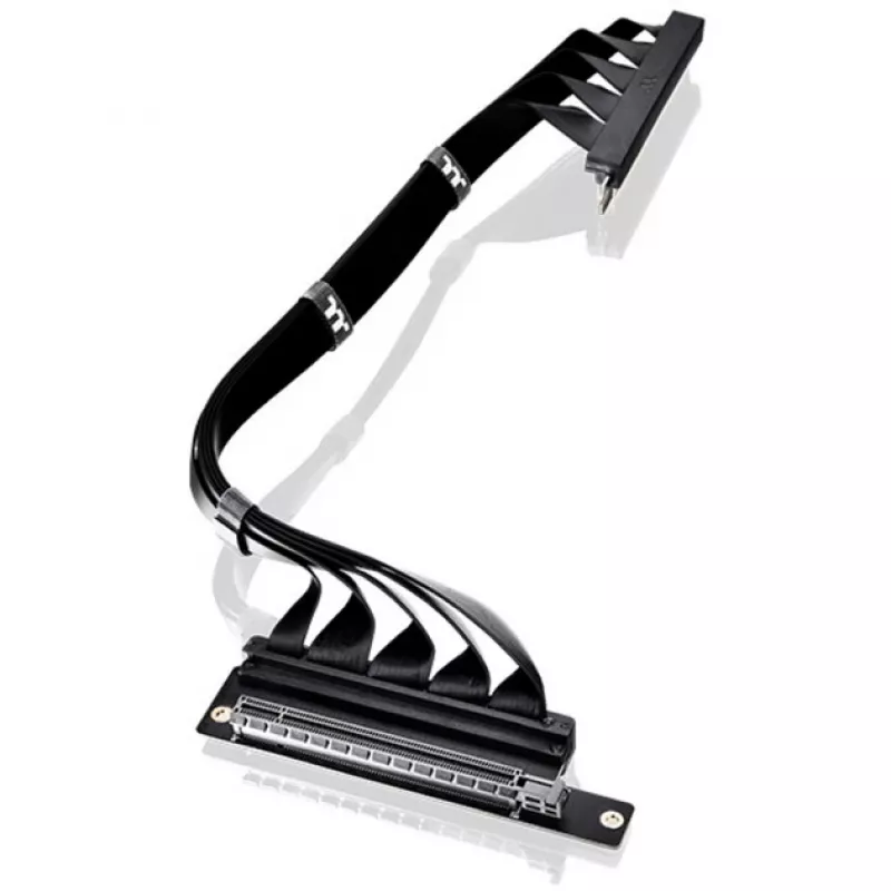 Thermaltake kabel riser PCI-E 4.0 z dwoma złączami 90 stopni, 40 cm, czarny
