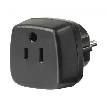 Adapter podróżny USA, Japonia / wtyczka z uziemieniem, przejściówka czarna