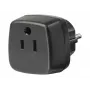 Adapter podróżny USA, Japonia / wtyczka z uziemieniem, przejściówka czarna