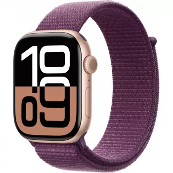 Apple Watch Series 10 Koperta aluminiowa GPS + Cellular 46mm Różowe złoto Sport Loop plum