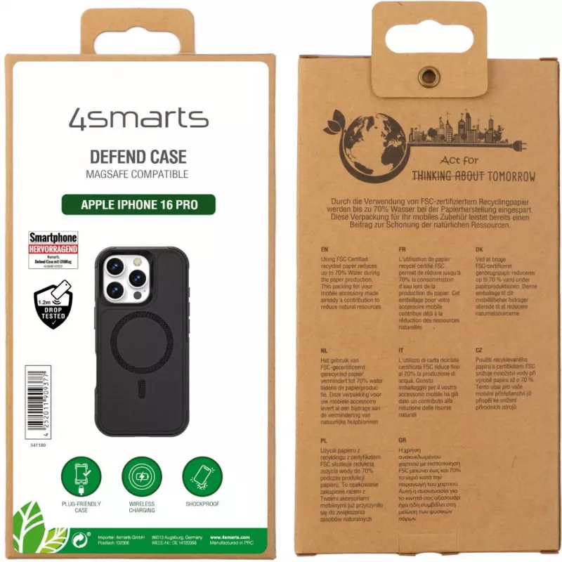 Etui 4smarts 541180 do iPhone 16 Pro 16 cm Czarny