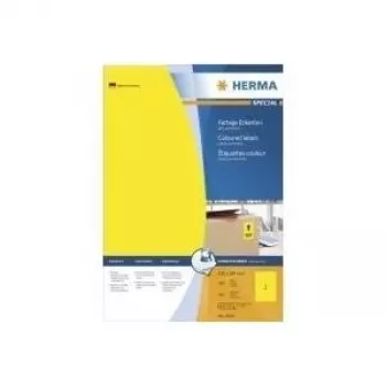 Samoprzylepne etykiety do drukarki HERMA Kolorowe Etykiety A4 210x297 mm żółte matowy papier 100 szt.