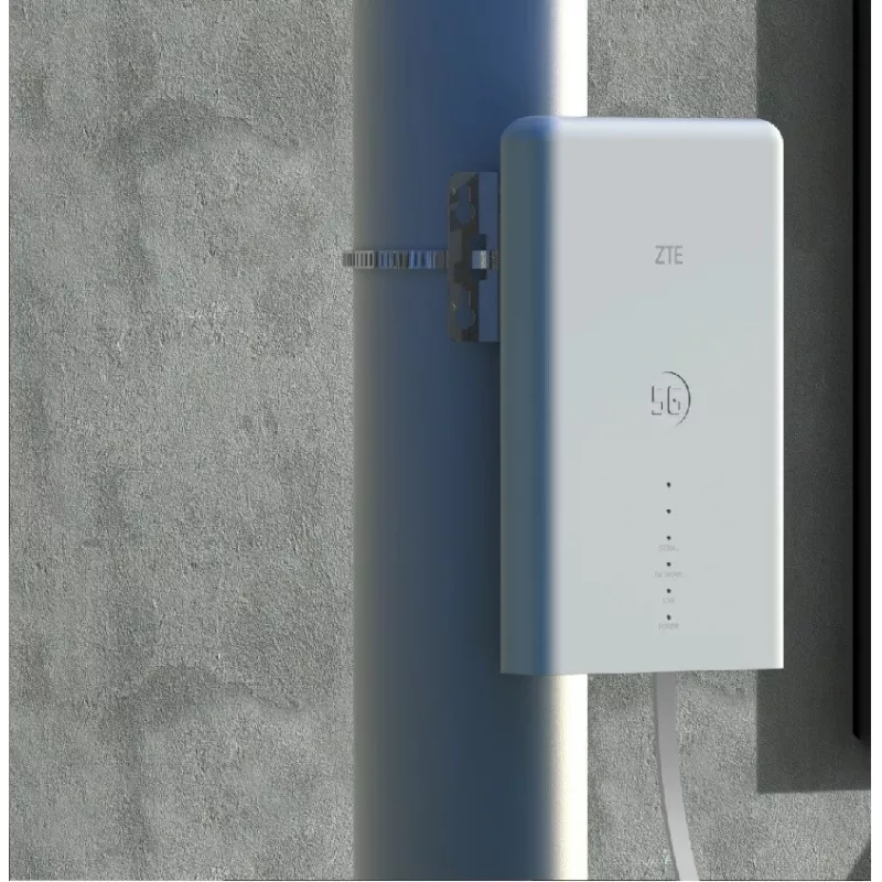 Zestaw routera Wi-Fi ZTE MC889 z jednostką zewnętrzną 5G LTE, Wi-Fi 6, dwupasmowy 2,4/5 GHz, 160 MHz, 5 portów Gigabit, PoE, IP65 do użytku zewnętrznego