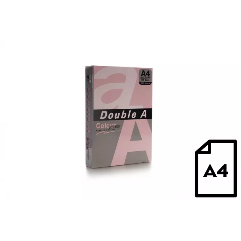 Papier kolorowy Double A, 80g, A4, 500 arkuszy, różowy