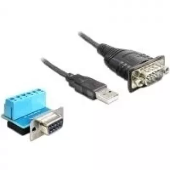 Kabel szeregowy DeLOCK 62406 USB Typ-A DB-9 Czarny 0,82 m