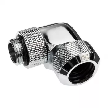 Alphacool Eiszapfen 13mm HardTube Screw-In Fitting 90° Rotatable G1/4 - kątowa złączka zaciskowa do układów chłodzenia cieczą - chrom