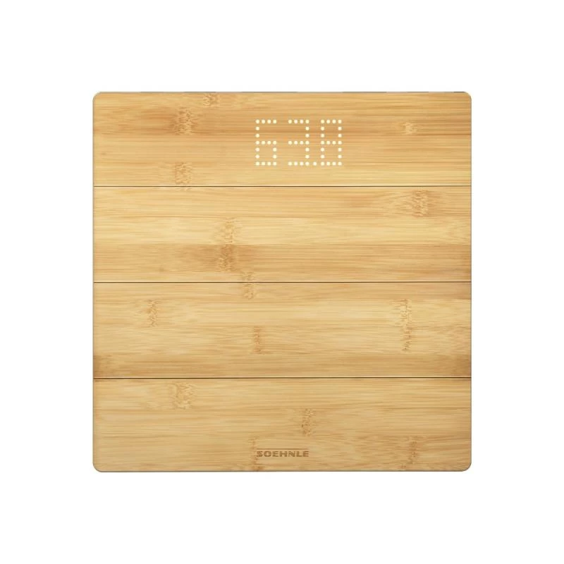Soehnle Style Sense Bamboo Magic elektroniczna waga łazienkowa kwadratowa bambusowa (63880)