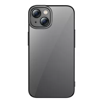 Zestaw przezroczystego etui z brokatem i szkła hartowanego Baseus do iPhone 14 Plus (czarny)