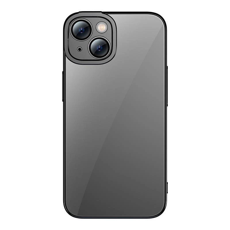 Zestaw przezroczystego etui z brokatem i szkła hartowanego Baseus do iPhone 14 Plus (czarny)
