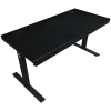 Biurko gamingowe z dwoma silnikami, regulacją wysokości (siedząco-stojąca), ładowarką bezprzewodową, podświetleniem RGB, panelem sterowania i portami USB, blat z melaminy PB, kolor czarny.