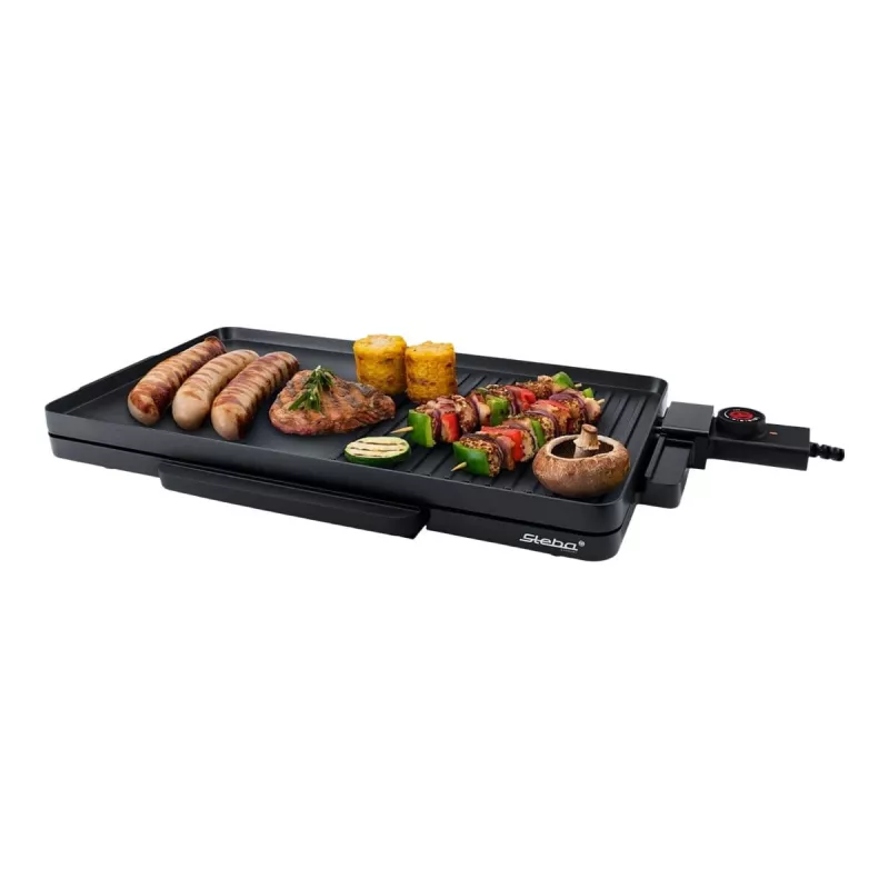Grill elektryczny stołowy Steba VG 30 cienki z regulacją temperatury, czarny