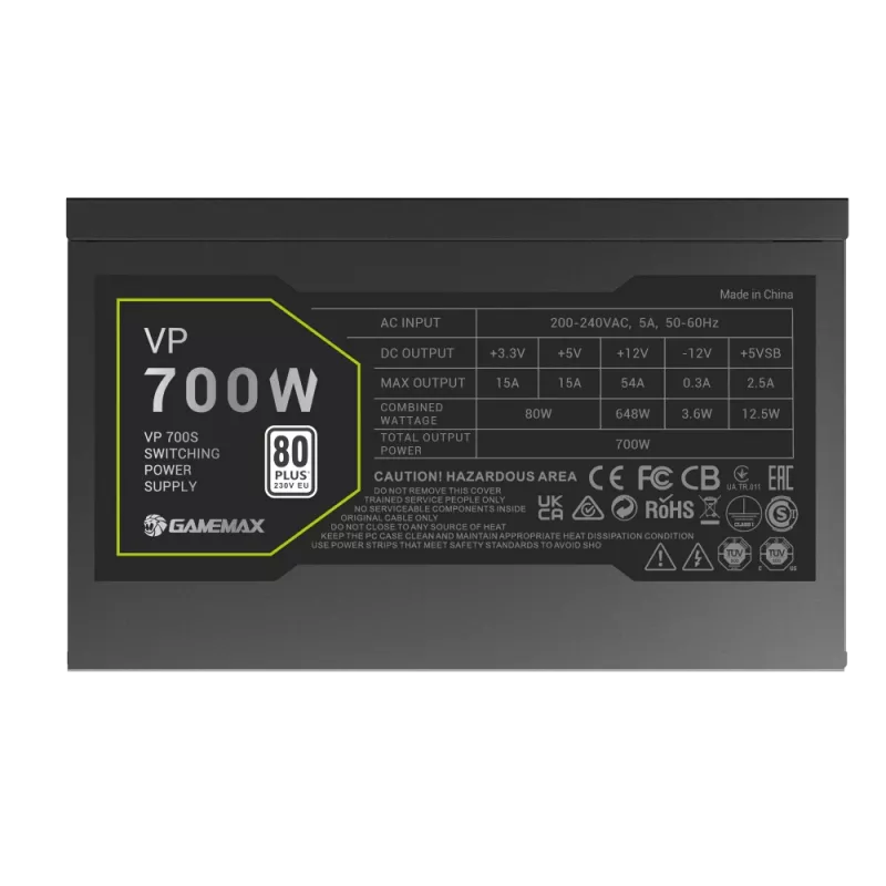Zasilacz Gamemax, 80 PLUS, Standard | VP 700S | 700 W